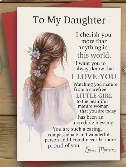 A Beautiful And Uplifting Greeting Card For Your Daughter - An Ideal Present For Special Moments, Birthdays, Or Simply To Convey Your Love And Pride. Perfect For Mothers To Express Their Gratitude