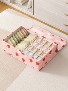 1 Stück rosa Unterwäsche Aufbewahrungsbox, Oxford Stoff Schubladenorganizer Box für BHs, Höschen, Socken, Haushaltsgegenstände mit Deckel, Aufbewahrungsorganizer, Reiseessentiell - Pink - Übersicht 6