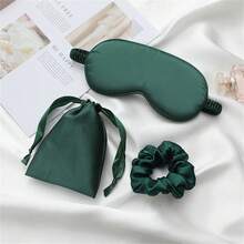 3Pcs Set Women Imitated Silk Sleep Eye Mask Eye Patches Face Mask Eyeshade Blindfold Travel Rest Eye Cover Night Eyeshade - Multicolor - View 5