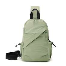 休闲胸包，情侣款，时尚单肩包，大容量，尼龙材质，黑色，白色，多层斜挎包 - 彩色 - 查看 17