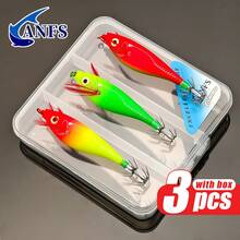 3个鱿鱼钩 - 适用于鱿鱼、墨鱼、章鱼垂钓的人工饵料 - 彩色 - 查看 11