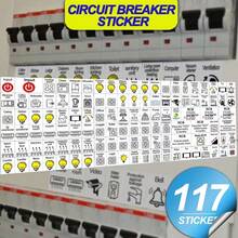 117pcs/Set Electrical Box Identification Stickers, Circuit Breaker Classification Switch Labels, Home Switch Guide, Suitable For Homeowners To Protect Family - 117 Small Stickers - View 1
