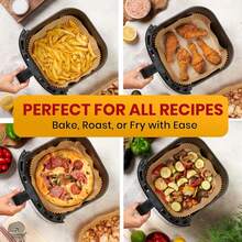 Air Fryer Paper Liners, 200Pcs Air Fryer Disposable Liners, Non-Stick And Oil Proof For Easy Cleanup, 8" Square For 5-8 Qt Easter Kitchen Deccor Kitchen Essentials Home Appliances - Yellow - View 6