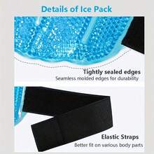 1 st. ispåse för knä - återanvändbar ispåse för varma och kalla kompresser för knäavslappning - gel-ispåse med elastiskt justerbart band - Flerfärgad - Visa 7