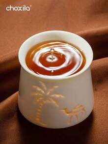 choxila 1个镂空茶杯，半透明陶瓷马克杯，棕榈树骆驼图案咖啡杯，水杯，奶茶杯，浅色清新简约杯，适用于家庭、餐厅、咖啡馆、庭院 - Cup - 查看 4