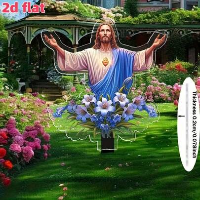 2D Flat Single Piece Colorful Garden Decor Plate - Ideal For Outdoor Decor, Potted Plants, Lawn And Yard. | Realistic Design With Local Characteristics, 2D Flat