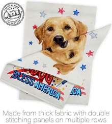 Breeze Decor Patriotic Yellow Labrador Retriever Garden Flag-Set With Stand Dog Puppy Spoiled Paw Canine Fur Pet Nature Farm Animal Creature House Banner Small Yard Gift Double-Sided, Made In USA - White - 查看 7