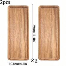 2pcs Rosewood Serving Tray, Bamboo & Wood Cheese Board, Charcuterie Platter, Appetizer Plate For Meat, Cheese, Fruit, Bread, Vegetables, Home Use (Rosewood) - Acacia Wood Pallet - View 20