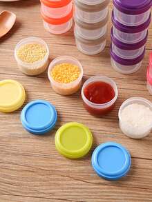 4pcs/6pcs 35ml Salad Dressing Containers With Screw Lids, Plastic Sauce Condiment Containers With Covers For Lunch Box School Supplies,Back To School,Picnic,Party - View 11