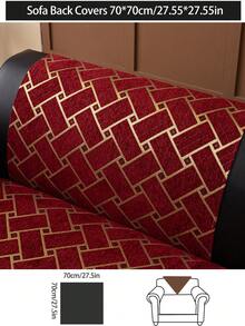 1pc All-Season Luxury Chenille Sofa Cushion Cover, Modern Minimalist Fashion Dust-Proof Anti-Slip Sofa Seat Pad, Washable Slipcover For Bedroom, Office, Living Room Couch, L-Shaped Sofa And 1/2/3/4 Seater Sofa, Pet-Friendly - Red - View 13