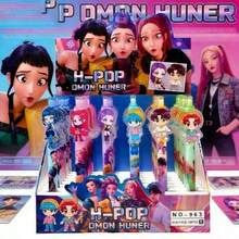 5支装 K-Pop 女团偶像中性按压式签名笔，学生文具签名笔，K-Pop 周边产品 [款式随机发货] - A - 查看 2