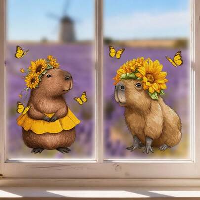 Funny Groundhog Window Sticker | Cute Animal Vinyl Decal For Car Bumper Window, Waterproof Self-Adhesive Art Decoration, Universal For Windows, Wall Durable PVC Material