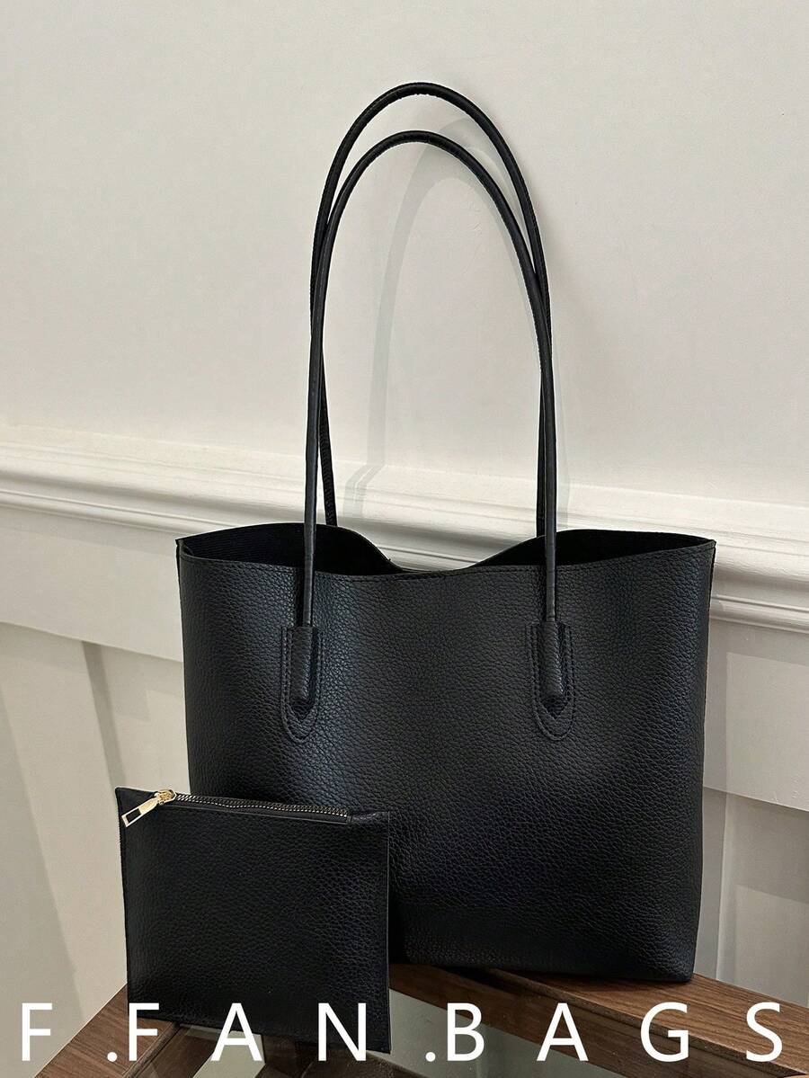 Mini Portable Crocodile Embossed Print Shoulder Handbag With Inner Pocket, Suitable For Women, Young Professionals, And Office Workers, Also Suitable As Business/Commute/Work/Office, Holiday/Vacation Gift For Ladies, Female, Teachers - Black - View 1