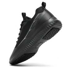 Woen's Non-Slip Waterproof Work Shoes: Lace Up & Slip On Styles - Lightweight Comfortable For Kitchen, Chef, Restaurant, Nursing - 黑色 - 查看 1