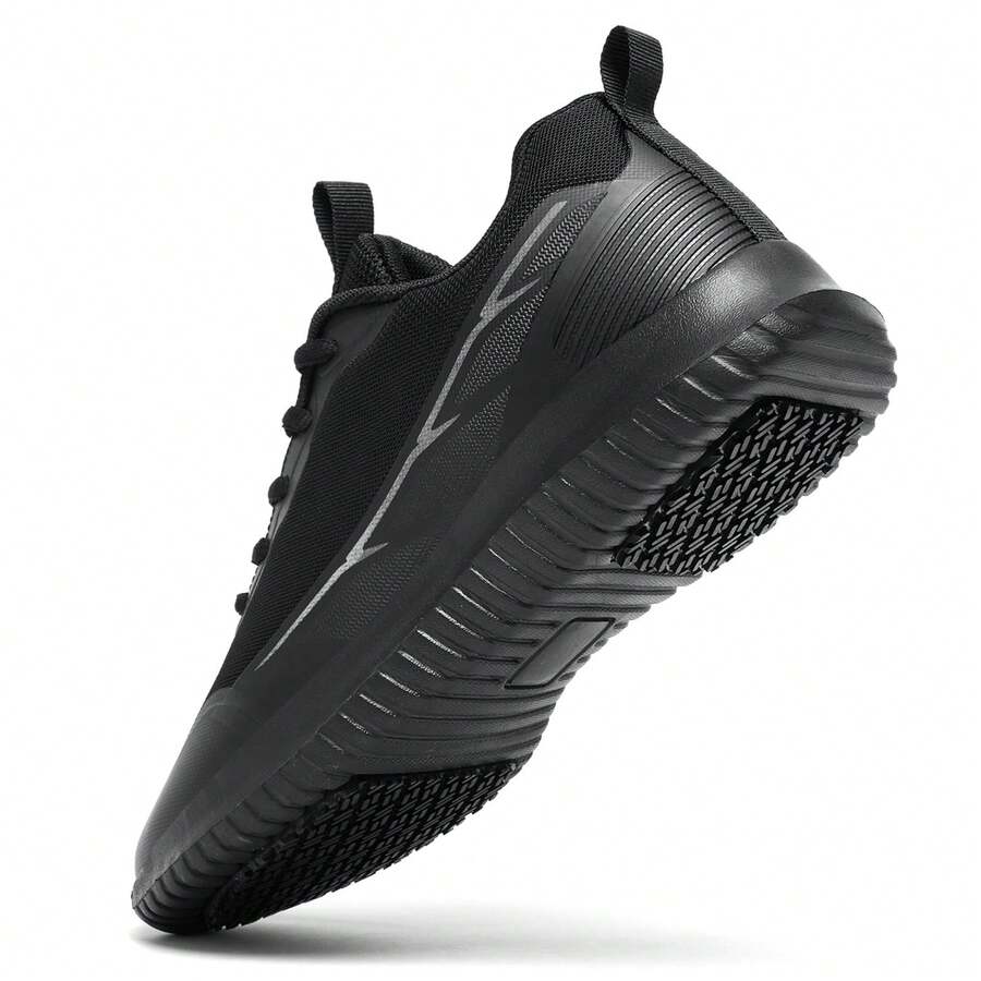 Woen's Non-Slip Waterproof Work Shoes: Lace Up & Slip On Styles - Lightweight Comfortable For Kitchen, Chef, Restaurant, Nursing - 黑色 - 查看 1