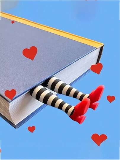 2pcs Creative And Quirky Reading Marker Card, 3D Red High-Heeled Shoe Bookmark