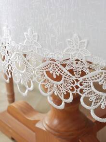 100% Polyester Embroidered Hollow Lace Tablecloth, Square/Rectangular Table Cover For Kitchen, Dining, Conference, Coffee, Vanity, Decor, Home Indoor/Outdoor, Party, Wedding Decoration, 1pc - White - View 8