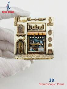 1pc Dubai Theme 3D Embossed Fridge Magnet, Creative Home Decor Gift, Magnetic Sticker Decor, Travel Souvenir Gift, Unique Travel Collection Gift, Creative Magnetic Sticker, Exquisite Travel Souvenir, Travel Souvenir Decor Sticker, Suitable For Home, Office Decor, Personalized Travel Souvenir Fridge Magnet Sticker, Home Decor, Kitchen, Room, Office, Cabinet Craft Gift, Holiday Souvenir Gift, Exquisite Small Gift - Exclusive Refrigerator Magnets - View 7