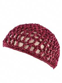 4pcs Hair Net Set, Sleeping Net Cap, Black Mesh Cap, Crochet Wave Chef Hat, Fluffy Bun Cover, Suitable For Women, Dancers, Sleep Cap - Multicolor - View 14