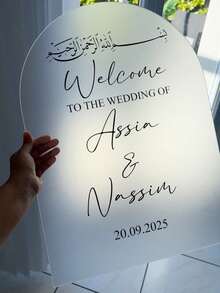 1pc 55*40cm Blank Acrylic Sign Board, Wedding Welcome Sign, Minimalist Style Wedding Decor Suitable For Outdoor Venues Like Garden, Indoor Or Beach Weddings - Multicolor - View 6