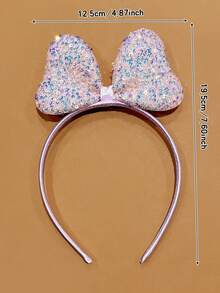 1个粉色蝴蝶结发箍，可爱时尚的3D发夹，价格实惠的日常发饰 - 粉色 - 查看 6