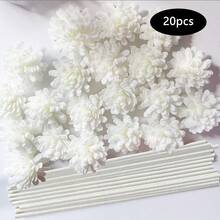 5/20/50 Peças Conjunto de Varetas Difusoras de Fragrância e Flores de Espuma Branca, Varetas Difusoras de Flores Perfumadas de Espuma, Varetas Difusoras de Fragrância de Fibra, Acessórios de Decoração para Casa, Adequado para Quarto, Escritório, Banheiro, Festa de Casamento - Multicolorido - Visão 8