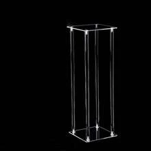 Soporte alto para flores de acrílico, estante para flores desmontable, adecuado para eventos de pasarela T, recepción, exhibición floral, decoración de fiestas en el hogar, exhibición de globos en ceremonias de boda, soporte para exhibición floral de boda - transparente - Ver 8