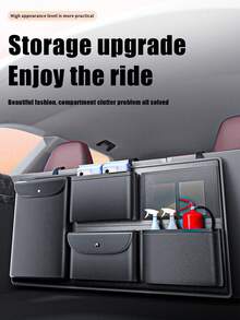 1个汽车后备箱收纳袋，可折叠车载货物整理盒，多功能后备箱整理容器 - 黑色 - 查看 3