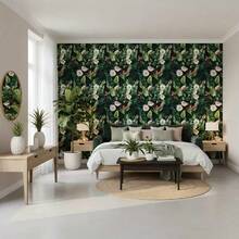 1 Roll Green Printed Wallpaper, Waterproof, Non-Stick, Easy To Clean, Removable And Reusable, Suitable For Home Decor, Cabinet, Room Background, Peel And Stick Wallpaper, Wall Covering. 17.7 INx 39.3/118.1/196.8 Printed Wallpaper - Green - View 5