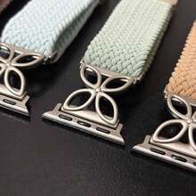 1pc Upgrade Braided Band With Mag Clasp Compatible With Apple Watch Dial Of 38mm 40mm 41mm 42mm 44mm 45mm 46mm 49mm Women Men, Adjustable Soft Nylon Solo Loop Compatible With IWatch Series 11 10 9 8 7 6 5 4 3 Ultra 3 2 1 SE, Four Leaves Clover Strap - 42(Series 3 2 1)/44/45/46/49MM - View 7