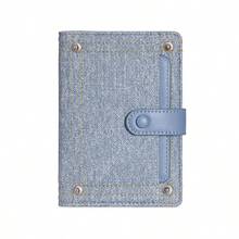 Portapassaporte de mezclilla. Nueva cartera minimalista de estilo coreano multifuncional, portaboletos, estuche para ID y pasaporte para mujeres, adecuado para viajar al extranjero. Funda para pasaporte ligera, impermeable, portátil, esencial para vacaciones y accesorios de viaje - Multicolor - Ver 14