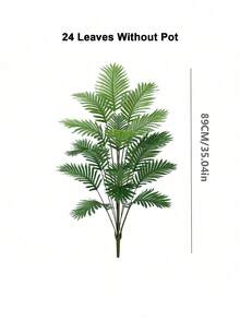 1株大型仿真植物，藤编竹树，塑料棕榈叶，绿色编织竹叶，落地式枝条，春季装饰，不含花盆，18/24片叶子，仿真热带香蕉树，适用于家居、花园、厨房、派对装饰 - 綠色 - 查看 13