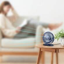 Ventilador de escritorio USB SWEETFULL, pequeño pero potente, personal y portátil, silencioso con 3 velocidades, ventilador de mesa/escritorio ajustable mini para enfriar el hogar, la oficina, el coche, regalos de verano - Multicolor - Ver 14