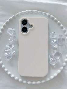 1pc Cute Solid Color Matte Large Hole Full Coverage TPU Shockproof Phone Case Compatible With Apple 17/16/15/14/13/12/11/XSMAX/X/XS/XR/7PLUS/8PLUS/7/8 - 1pc - 查看 3