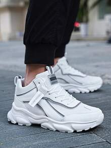 Men's Fashion Sneakers New Arrivals Comfortable Chunky Soled Athletic Shoes For Daily Wear And Travel Perfect Gift For Him Best Choice - trắng - Xem 3