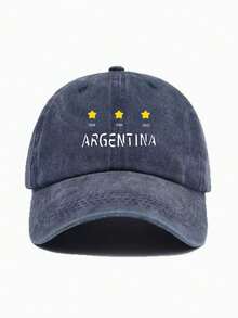 1pc "ARGENTINA" Star Print Unisex Baseball Cap, Casual Baseball Snapback Hat, Team Baseball Cap Truck Cap, Suitable For Daily Outings, Team Building, Picnics, Camping, Hiking, Travel And Vacation - Multicolor - View 4