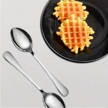 1/2pcs Stainless Steel Dessert Spoon Set, 5.39" Mini Ice Cream Spoon, Coffee Spoon, Elegant Tea Spoon, Stainless Steel Small Spoon, Household Kitchen Restaurant Afternoon Tea Tableware Set - Multicolor - View 7