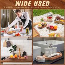 2pcs Rosewood Serving Tray, Bamboo & Wood Platter, Cold Cut Cheese Board, Appetizer Plate For Meat, Cheese, Bread, Fruit, Vegetables, Home Use (Rosewood) - Acacia Wood Pallet - View 7