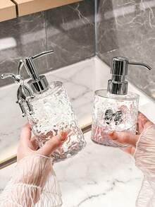 1pc Luxury Foam Dispenser Bottle, Hotel-Style Liquid Soap Bottle, Bathroom Shower Gel/Shampoo Empty Refillable Bottle, Suitable For Hotel, Home Bathroom, Vanity, Unisex, Daily Cleaning - Dispensing Bottles - View 4