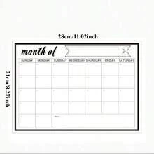 1 Magnetic Erasable Refrigerator Calendar With Magnetic Board - Magnetic Whiteboard Surface, Magnetic Organizer With Weekly And Monthly Plan Layout, Suitable For Refrigerators, Kitchens, And Offices - Magnetic Calendar Planner For Homes, Businesses, And Households - Compatible With Magnetic Notes, Photos, And Lists - Easy To Wipe Surface - Suitable For Scheduling, To-Do Lists, Dining Plans, Gift Creativity - Black and White - View 11