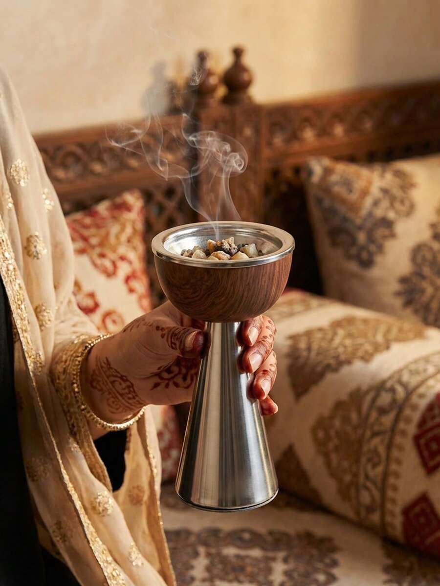 一套/件豪华金属香炉，优雅的中东阿拉伯风格香炉。适用于家居、办公室、酒店大堂、节日装饰、房间装饰/家居装饰/桌面装饰，适用于感恩节/圣诞节/万圣节、桌面装饰、家居装饰、节日装饰及其他场合。