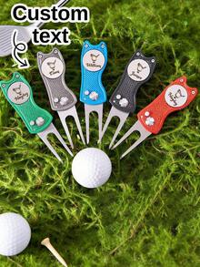 Foldable Golf Repair Tool, Spring-Loaded Divot Repair & Cleaning Tool Golf Ball Fork With Golf Marker, Golf Accessories, Customized Golf Repair Tool With Magnetic Ball Marker | Carbon Fiber Pattern Repair Tool | Foldable Turf Repair Tool With Ball Marker | Durable Metal Fork | Ergonomic Handle | Portable Design | Essential Golf Course Maintenance Accessory | Professional Stainless Steel Golf Repair Tool With Pop-Up Button Foldable | Handle Enhances Course Care - Multicolor - View 3