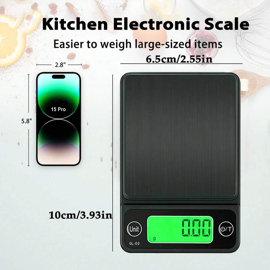 1 chiếc cân điện tử nhỏ, dùng để cân trang sức, vàng, bột. Có thể cân nhanh chóng và chính xác lá trà, hạt cà phê, bột, trang sức, kim loại và các vật dụng nhỏ khác. Khả năng cân tối đa 500g, thích hợp cho nhà bếp và đo lường hàng ngày. Sản phẩm này không bao gồm pin và quả cân. - Nhiều màu - Xem 1