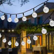 20/50/100 LED Solar Hanging Bubble Ball Lights, 8 Modes, Waterproof Outdoor Decor Lights For Garden, Lawn, Party, Wedding And Holiday Atmosphere - white light - View 3