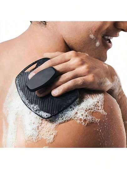 1 pezzo Spazzola per scrub corpo in silicone e 1 pezzo Spazzola morbida per scrub corpo | Spazzola da doccia portatile con manico antiscivolo, esfoliante delicato e massaggiante | Applicabile in più contesti, adatta per bagno, fitness, campeggio, viaggio, organizzazione bagno (cura della pelle, scrub corpo, guanti esfolianti)