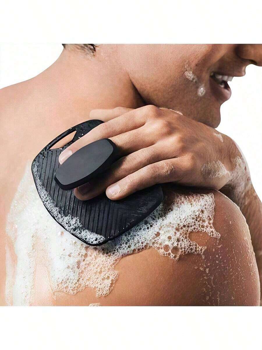 1pc Silicone Body Scrub Brush & 1pc Soft Body Scrub Brush | Handheld Shower Brush With Non-Slip Handle, Gentle Exfoliating And Massaging | Multi-Scene Applicable, Suitable For Bathing, Fitness, Camping, Travel, Bathroom Organization (Skincare, Body Scrub, Exfoliating Gloves)