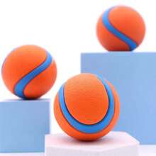 1 Stück elastischer Hundeball - reinigt Zähne, wasserdicht, geeignet für Training & Spiel, leuchtend orange & blau - für mittelgroße Hunde, Haustier Spielzeug, Hundekauknochen, Hundeballspielzeug, Haustier Sprungball, fester elastischer Ball, Spielzeug für kleine Hunde, strapazierfähiger Haustierball - Orange - Übersicht 1