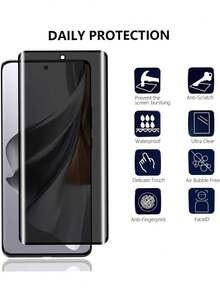 2片裝 3D 曲面 9H 防窺鋼化玻璃螢幕保護貼，適用於 Galaxy S26 S25/ NOTE 15/Honor 400 600/ Reno/Realmer，防刮、防爆、防偷窺，全螢幕覆蓋隱私保護膜 - 2Pcs - 查看 5