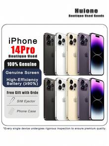 Apple 二手蘋果 iPhone 14 Pro 優質二手蘋果 iPhone智慧型手機雙卡 5G，95% 新，原廠螢幕和高效電池（≥90%） - 多色 - 查看 1