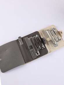 10pcs Nail Care Set, Nail Clipper, Nail Trimmer, Nail File, Cuticle Nipper, Stainless Steel Manicure Tools, Green/Gray/Beige, Suitable For Travel And Home Use - Multicolor - View 7